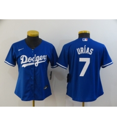 Women Los Angeles Dodgers 7 Julio Urias Royal Women 2020 Nike Cool Base Jersey