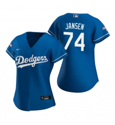 Women Los Angeles Dodgers 74 Kenley Jansen Royal 2020 World Series Champions Replica Jersey