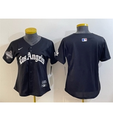 Women Los Angeles Dodgers Blank Black 2025 World Series Champions LA Gothic Edition Limited Stitched Baseball Jersey Women Los Angeles Dodgers Blank Black 2025 World Series Champions LA Gothic Edition Limited Stitched Baseball Jersey