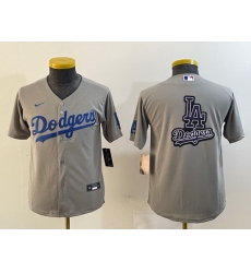 Women Los Angeles Dodgers Grey Team Big Logo Stitched Jersey 28Run Small 29