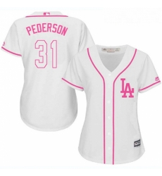 Womens Majestic Los Angeles Dodgers 31 Joc Pederson Replica White Fashion Cool Base MLB Jersey