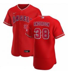 Men Los Angeles Angels 38 Justin Anderson Men Nike Red Alternate 2020 Flex Base Player MLB Jersey