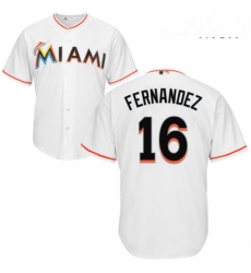 Mens Majestic Miami Marlins 16 Jose Fernandez Replica White Home Cool Base MLB Jersey