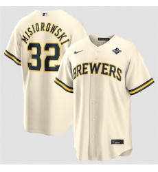 Men Milwaukee Brewers 32 Jacob Misiorowski Cream 2026 World Series Cool Base Stitched Baseball Jersey Men Milwaukee Brewers 32 Jacob Misiorowski Cream 2026 World Series Cool Base Stitched Baseball Jersey