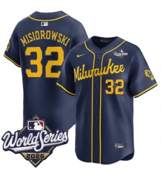 Men Milwaukee Brewers  32 Jacob Misiorowski Navy 2026 World Series Alternate Limited Stitched Baseball Jersey