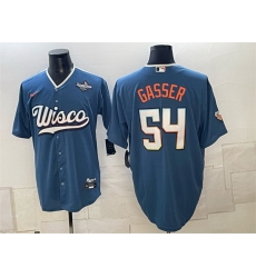 Men Milwaukee Brewers  54 Robert Gasser Mineral Blue 2026 World Series City Connect Stadium Stitched Baseball Jersey