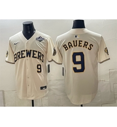Men Milwaukee Brewers  9 Bob Uecker Cream 2026 World Series Limited Stitched Baseball Jersey