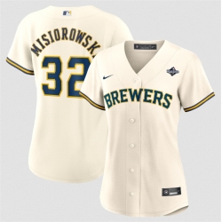 Women Milwaukee Brewers  32 Jacob Misiorowski Cream 2026 World Series Limited Stitched Baseball Jersey
