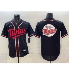 Men Minnesota Twins Team Big Logo 2026 Fashion Replica Black Out Stitched Baseball Jersey Men Minnesota Twins Team Big Logo 2026 Fashion Replica Black Out Stitched Baseball Jersey