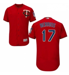 Mens Majestic Minnesota Twins 17 Jose Berrios Authentic Scarlet Alternate Flex Base Authentic Collection MLB Jersey