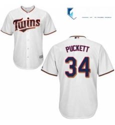 Mens Majestic Minnesota Twins 34 Kirby Puckett Replica White Home Cool Base MLB Jersey