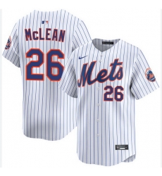 Men New York Mets Nike Nolan McLean #26 White Home Stitched Player Jersey