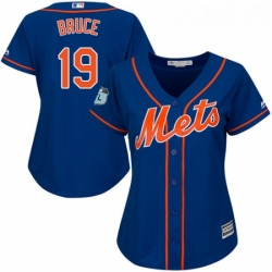 Womens Majestic New York Mets 19 Jay Bruce Authentic Royal Blue Alternate Home Cool Base MLB Jersey 