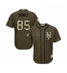 Youth New York Mets 85 Carlos Gomez Authentic Green Salute to Service Baseball Jersey 