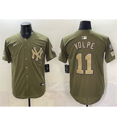 Men New York Yankees  11 Anthony Volpe Olive 2026 Armed Forces Day Stitched Baseball Jersey