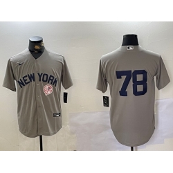 Men New York Yankees 78 Kellin Deglan Grey Cool Base Stitched Baseball Jersey 3