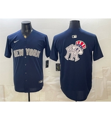 Men New York Yankees Team Big Logo Navy Limited Stitched Baseball Jerseys