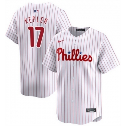 Men Philadelphia Phillies 17 Max Kepler White 2024 Home Limited Stitched Jersey