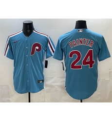 Men Philadelphia Phillies 24 Andrew Painter Blue Cool Base Stitched Jersey Men Philadelphia Phillies 24 Andrew Painter Blue Cool Base Stitched Jersey