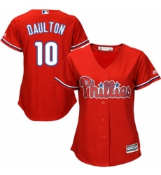 Womens Majestic Philadelphia Phillies 10 Darren Daulton Authentic Red Alternate Cool Base MLB Jersey