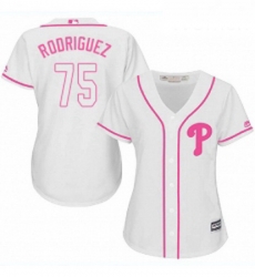 Womens Majestic Philadelphia Phillies 75 Francisco Rodriguez Authentic White Fashion Cool Base MLB Jersey 