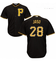 Mens Majestic Pittsburgh Pirates 28 John Jaso Replica Black Alternate Cool Base MLB Jersey