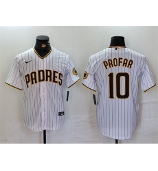 Men San Diego Padres 10 Jurickson Profar White Cool Base Stitched Baseball Jersey