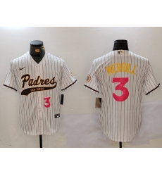 Men San Diego Padres 3 Jackson Merrill white Cool Base Stitched Baseball Jersey 008