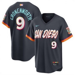 Men San Diego Padres  9 Jake Cronenworth Obsidian 2026 City Connect Stadium Stitched Baseball Jersey