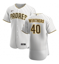 San Diego Padres 40 Ryan Weathers Men Nike White Brown Home 2020 Authentic Player Jersey