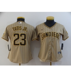 Women Padres 23 Fernando Tatis Jr  Brown Nike 2020 Cool Base Jersey