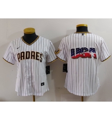 Women San Diego Padres Big Logo Cool Base Stitched Baseball Jersey 7