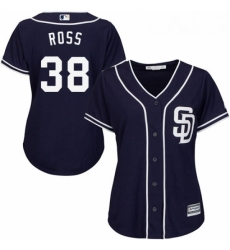 Womens Majestic San Diego Padres 38 Tyson Ross Authentic Navy Blue Alternate 1 Cool Base MLB Jersey 