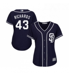 Womens San Diego Padres 43 Garrett Richards Replica Navy Blue Alternate 1 Cool Base Baseball Jersey 