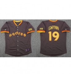 women San Diego Padres 19 Tony Gwynn Brown Throwback MLB Jersey