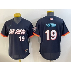 Youth San Diego Padres  19 Tony Gwynn Obsidian 2026 City Connect Stadium Stitched Baseball Jersey