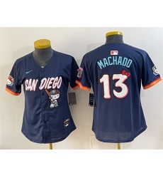 Youth San Diego Padres X Hello Kitty  13 Manny Machado Obsidian 2026 City Connect Stadium Stitched Baseball Jersey