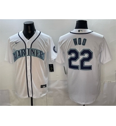 Men Seattle Mariners 22 Bryan Woo White Cool Base Stitched Baseball Jersey Men Seattle Mariners 22 Bryan Woo White Cool Base Stitched Baseball Jersey