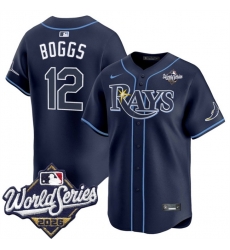Men Tampa Bay Rays 12 Wade Boggs Navy 2026 World Series Limited Stitched Baseball Jersey Men Tampa Bay Rays 12 Wade Boggs Navy 2026 World Series Limited Stitched Baseball Jersey
