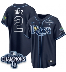Men Tampa Bay Rays 2 Yandy Diaz Navy 2026 AL East Champions Patch Limited Stitched Baseball Jersey Men Tampa Bay Rays 2 Yandy Diaz Navy 2026 AL East Champions Patch Limited Stitched Baseball Jersey