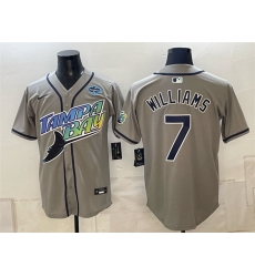 Men Tampa Bay Rays 7 Carson Williams Gray 2026 AL East Champions Patch Vapor Limited Stitched Baseball Jersey Men Tampa Bay Rays 7 Carson Williams Gray 2026 AL East Champions Patch Vapor Limited Stitched Baseball Jersey
