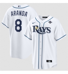 Men Tampa Bay Rays 8 Jonathan Aranda White 2026 World Series Home Cool Base Stitched Baseball Jersey Men Tampa Bay Rays 8 Jonathan Aranda White 2026 World Series Home Cool Base Stitched Baseball Jersey