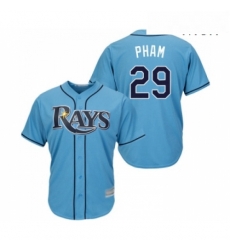 Mens Tampa Bay Rays 29 Tommy Pham Replica Light Blue Alternate 2 Cool Base Baseball Jersey 