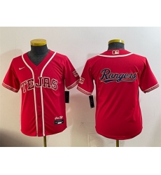 Youth Texas Rangers Team Big Logo Red 2026 City Connect Stadium Stitched Baseball JerseyS Youth Texas Rangers Team Big Logo Red 2026 City Connect Stadium Stitched Baseball JerseyS