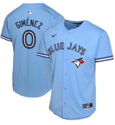 Men Toronto Blue Jays 0 Andres Gimenez Cool Base Stitched Baseball Jersey Light Blue