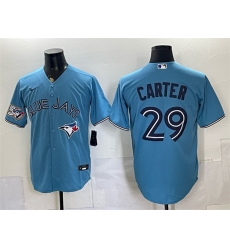 Men Toronto Blue Jays 29 Joe Carter Blue 50 Seasons Patch Stitched Baseball Jersey Men Toronto Blue Jays 29 Joe Carter Blue 50 Seasons Patch Stitched Baseball Jersey