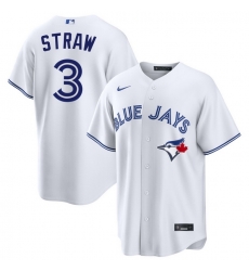 Men Toronto Blue Jays Myles Straw 3 White Home Limited Stitched Baseball Jersey Men Toronto Blue Jays Myles Straw 3 White Home Limited Stitched Baseball Jersey