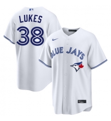 Men Toronto Blue Jays Nathan Lukes 38 White Home Limited Stitched Baseball Jersey