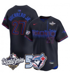 Men Women Youth Blue Jays 50th Patch 2025 World Series City Connect 27 Guerrero JR. Stitched Jersey Men Women Youth Blue Jays 50th Patch 2025 World Series City Connect 27 Guerrero JR. Stitched Jersey