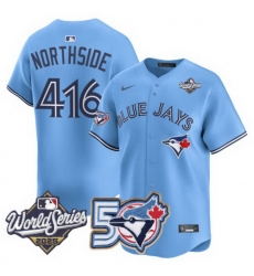 Men Women Youth Blue Jays 50th Patch 2025 World Series Powder Blue 416 Northside Stitched Jersey 